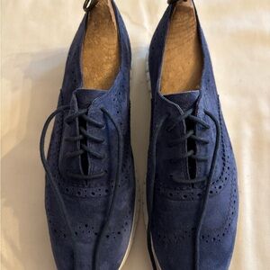 Cole Haan Women's Blue Suede Oxfords